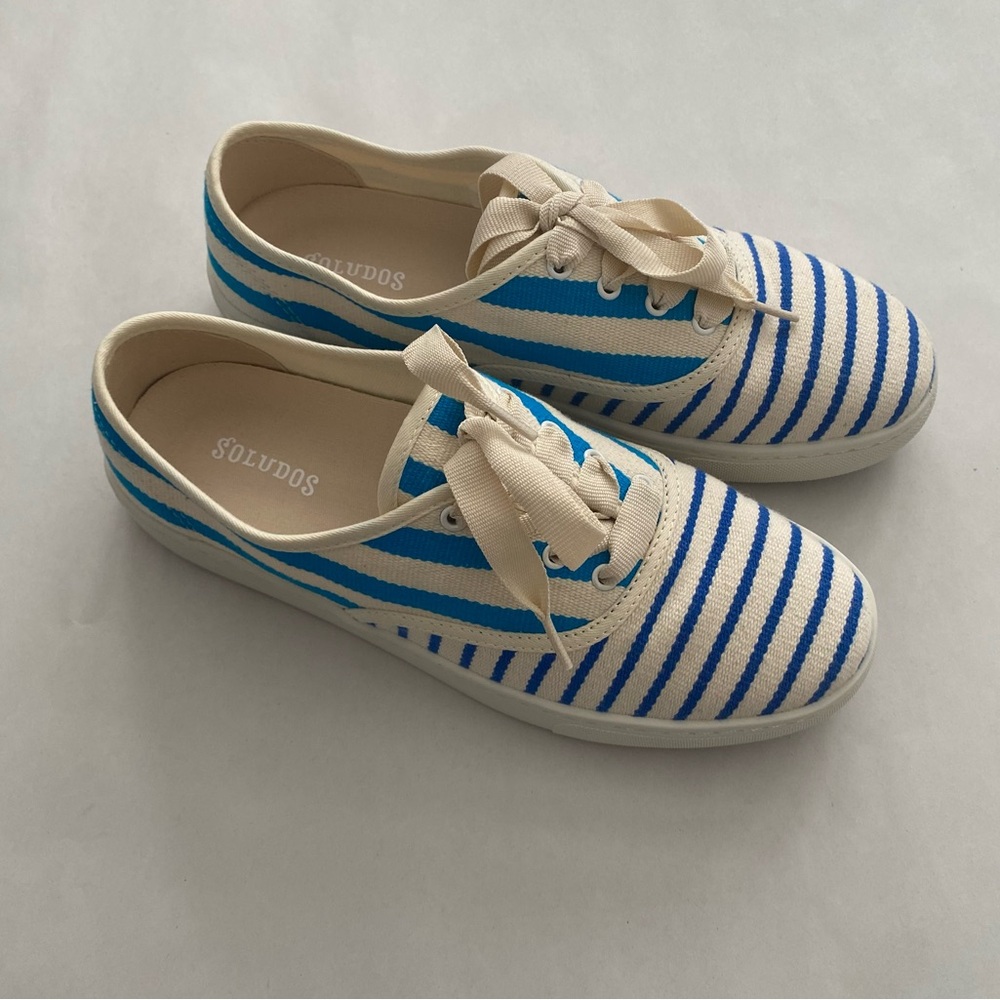 Soludos Women’s Marin Stripe Sneakers Size 8 Organic Cotton Preppy Nautical NWT